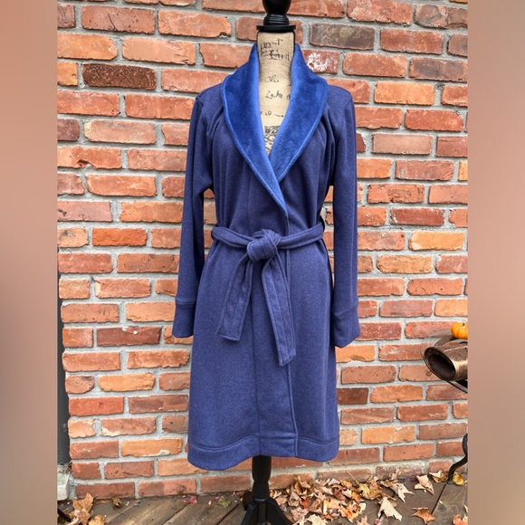 Ugg Australia Duffield II Wrap Robe Size Large Navy Blue - Picture 2 of 13